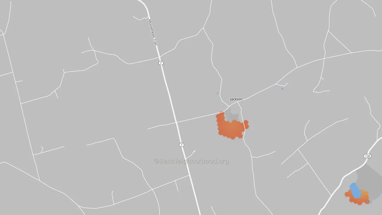 Bike Grade map of Jackson, ME