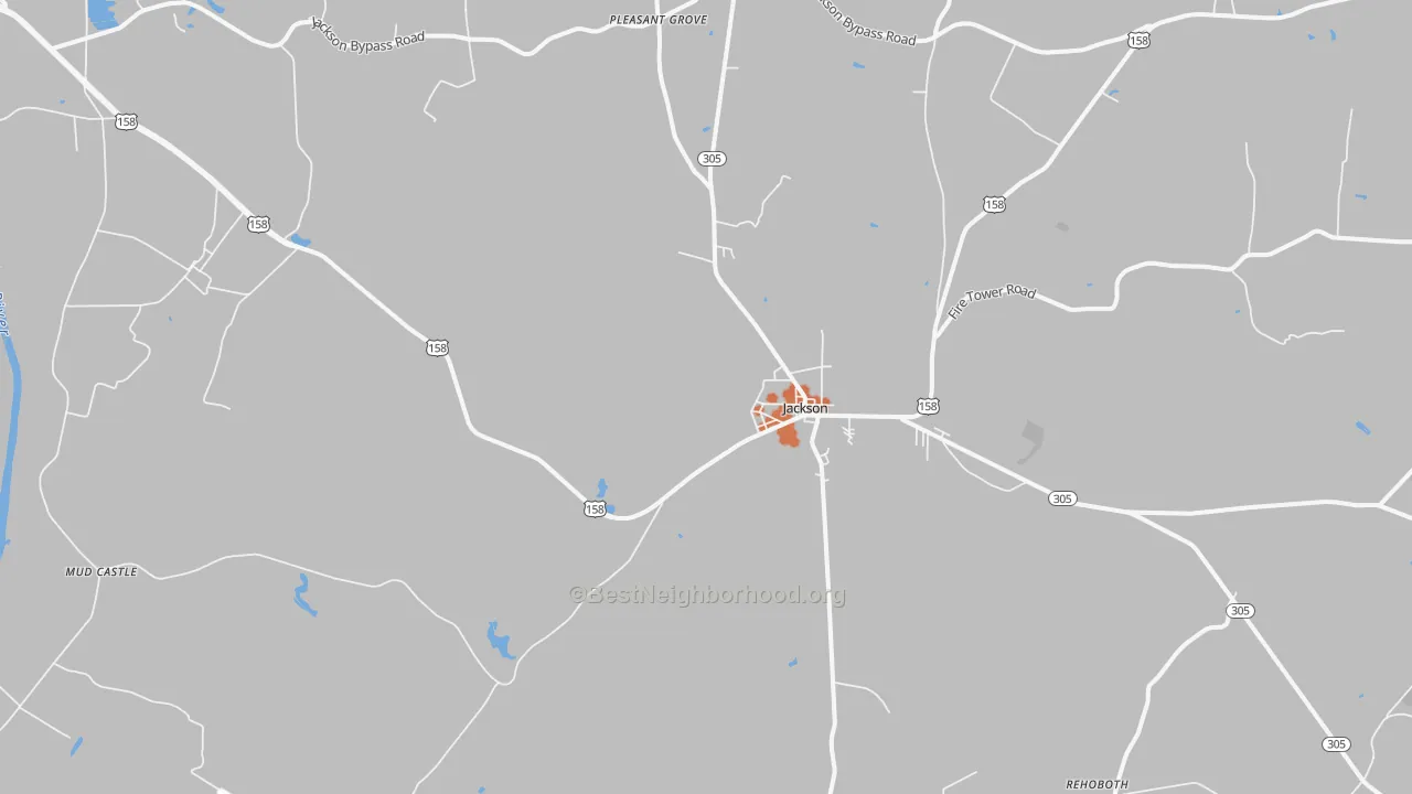 Bike Grade map of Jackson, NC