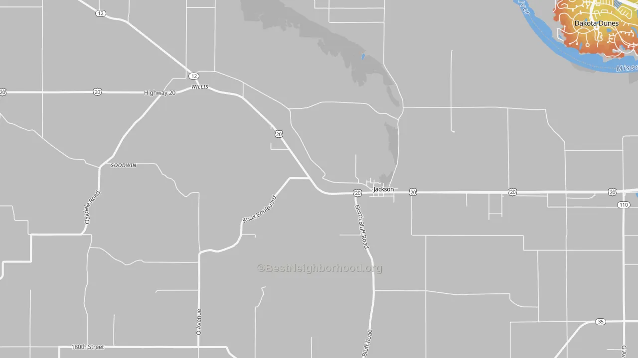 Bike Grade map of Jackson, NE