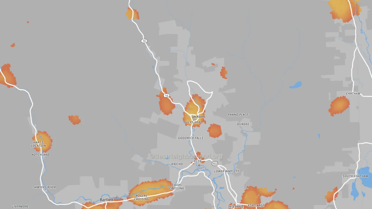 Bike Grade map of Jackson, NH