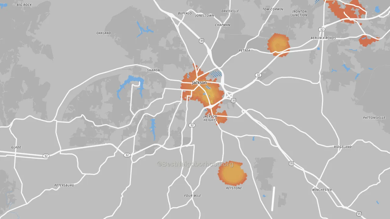 Bike Grade map of Jackson, OH
