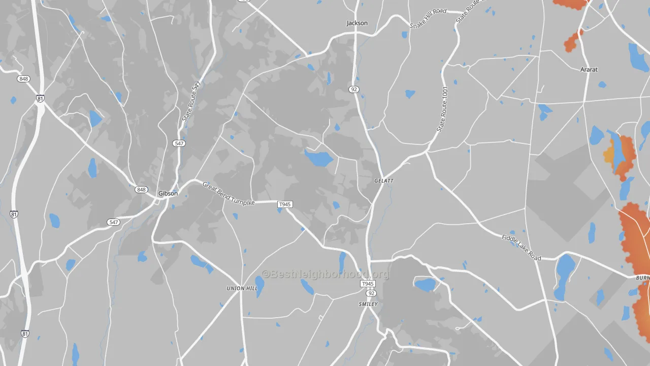 Bike Grade map of Jackson, PA