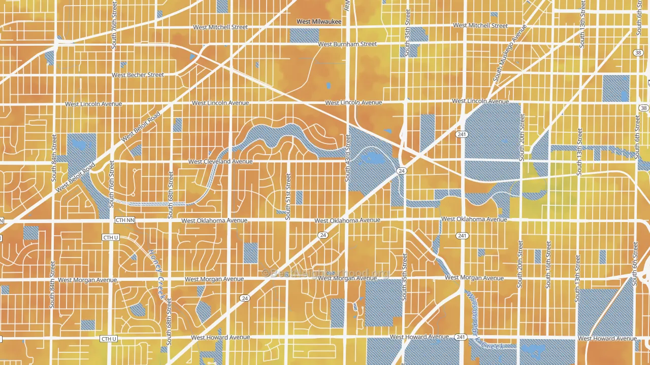 Bike Grade map of Jackson Park, Milwaukee, WI