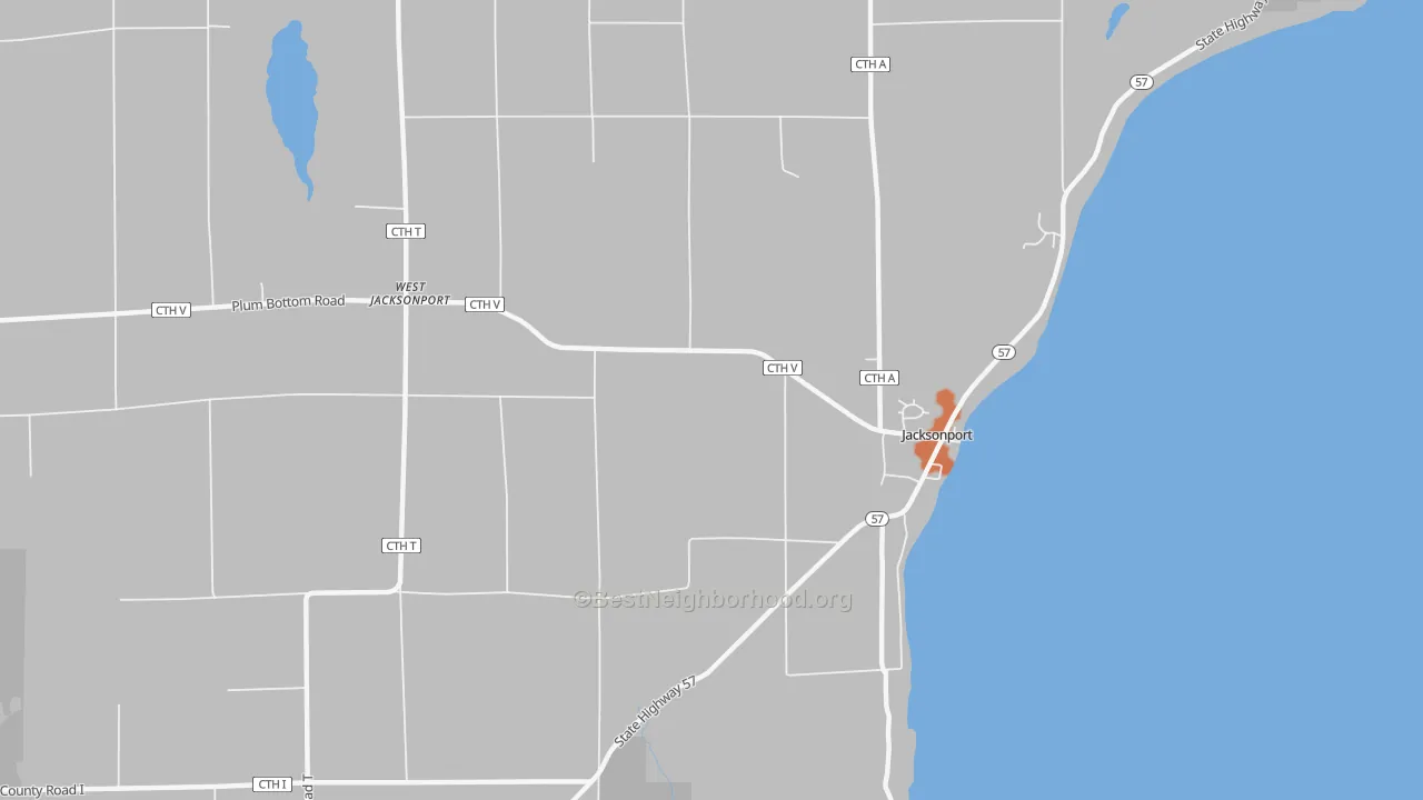 Bike Grade map of Jacksonport, WI