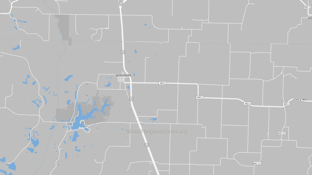 Bike Grade map of Jacksonville, MO