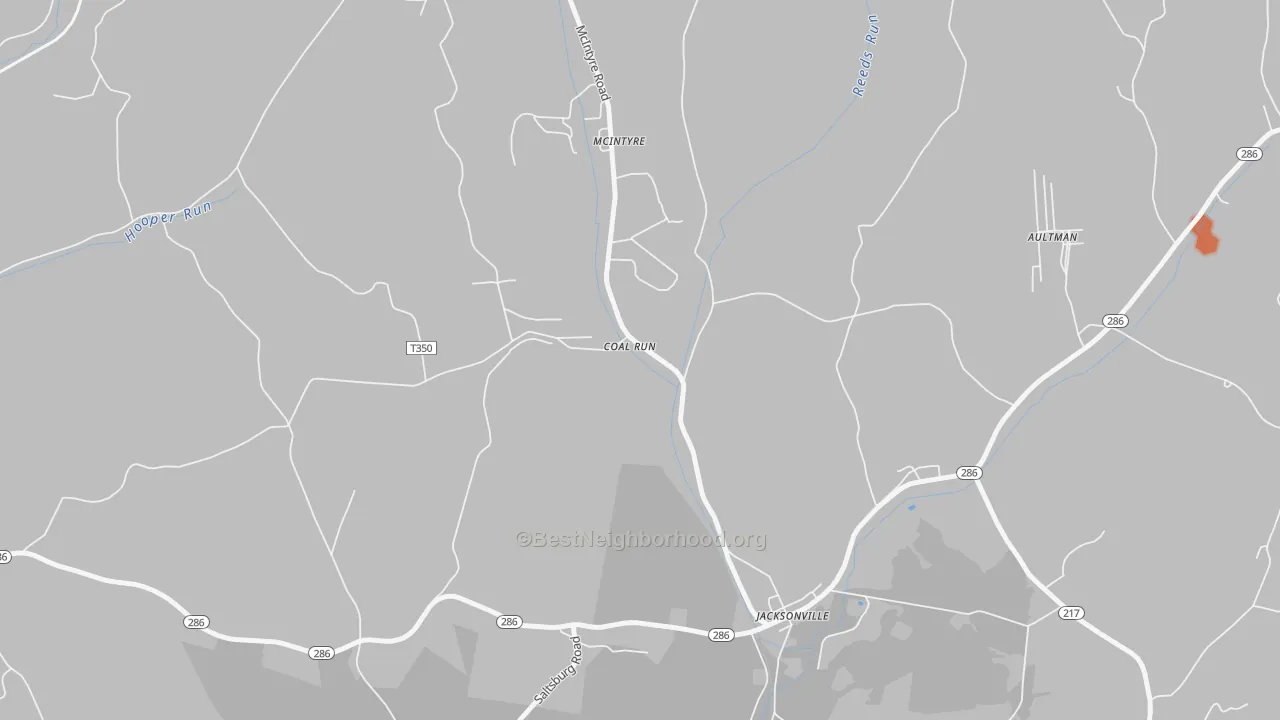 Bike Grade map of Jacksonville, PA