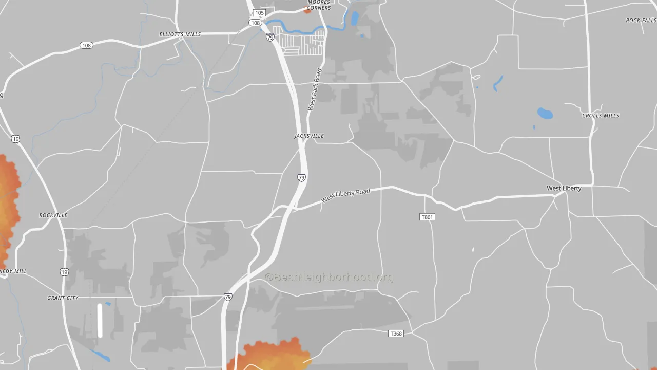 Bike Grade map of Jacksville, PA