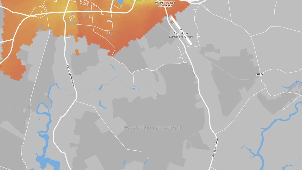 Bike Grade map of Jacktown, MD