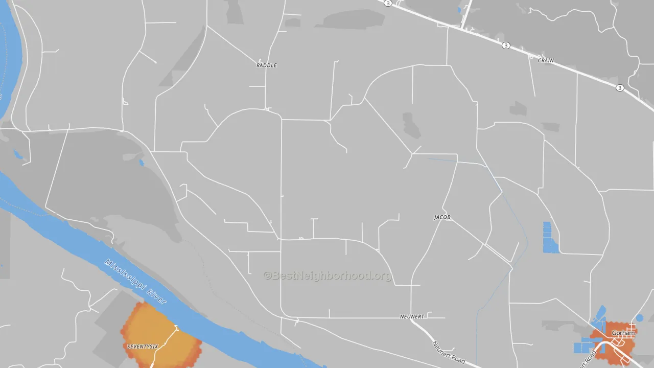 Bike Grade map of Jacob, IL