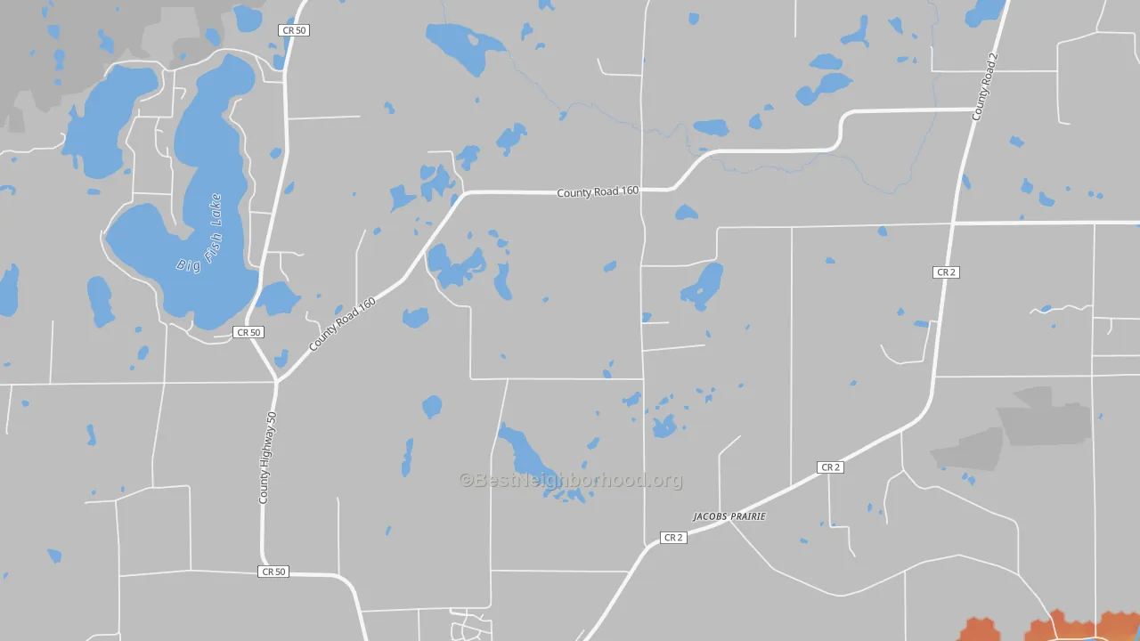 Bike Grade map of Jacobs Prairie, MN