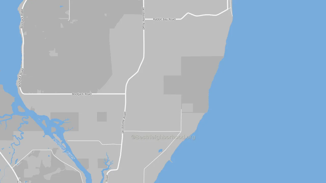 Bike Grade map of Jacobsville, MI