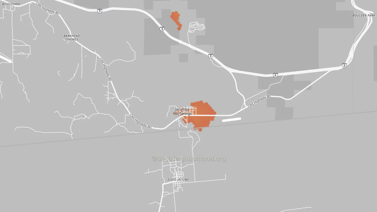 Bike Grade map of Jacumba, CA