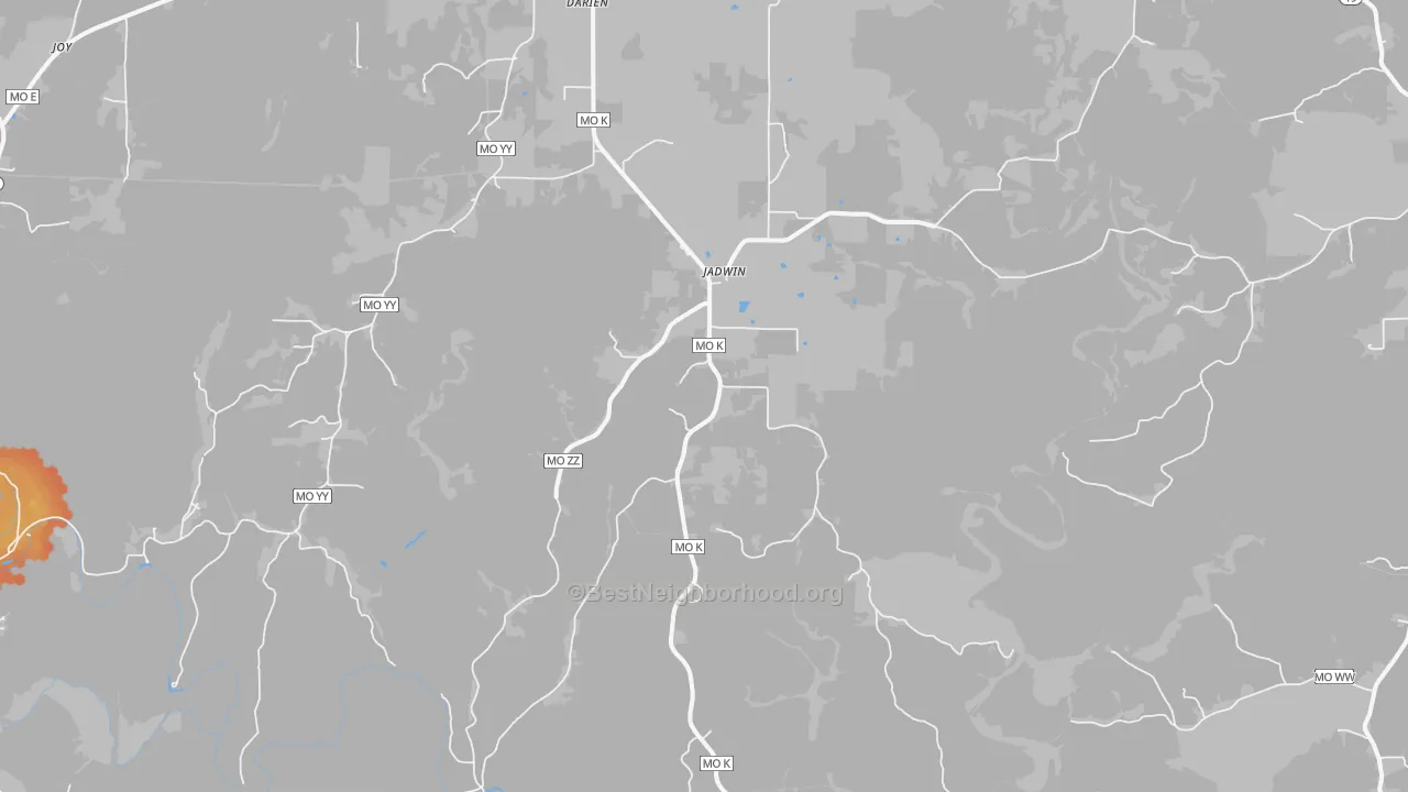 Bike Grade map of Jadwin, MO