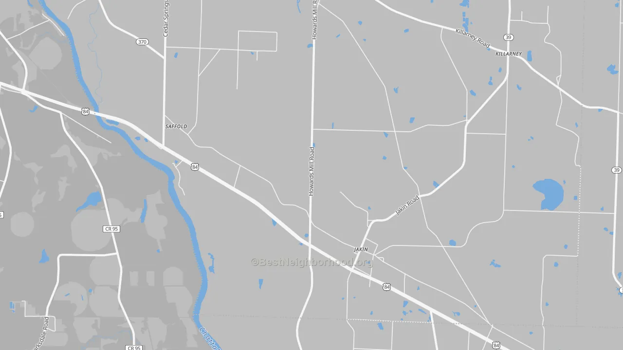 Bike Grade map of Jakin, GA