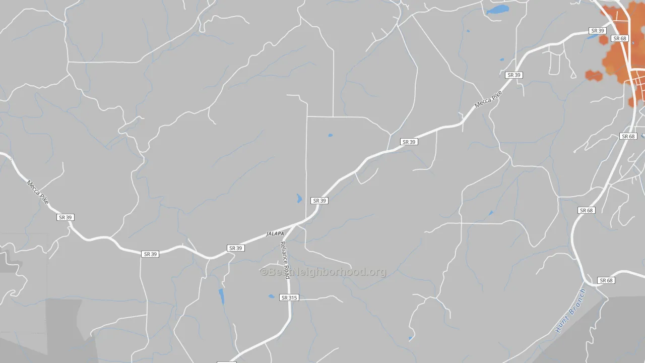 Bike Grade map of Jalapa, TN