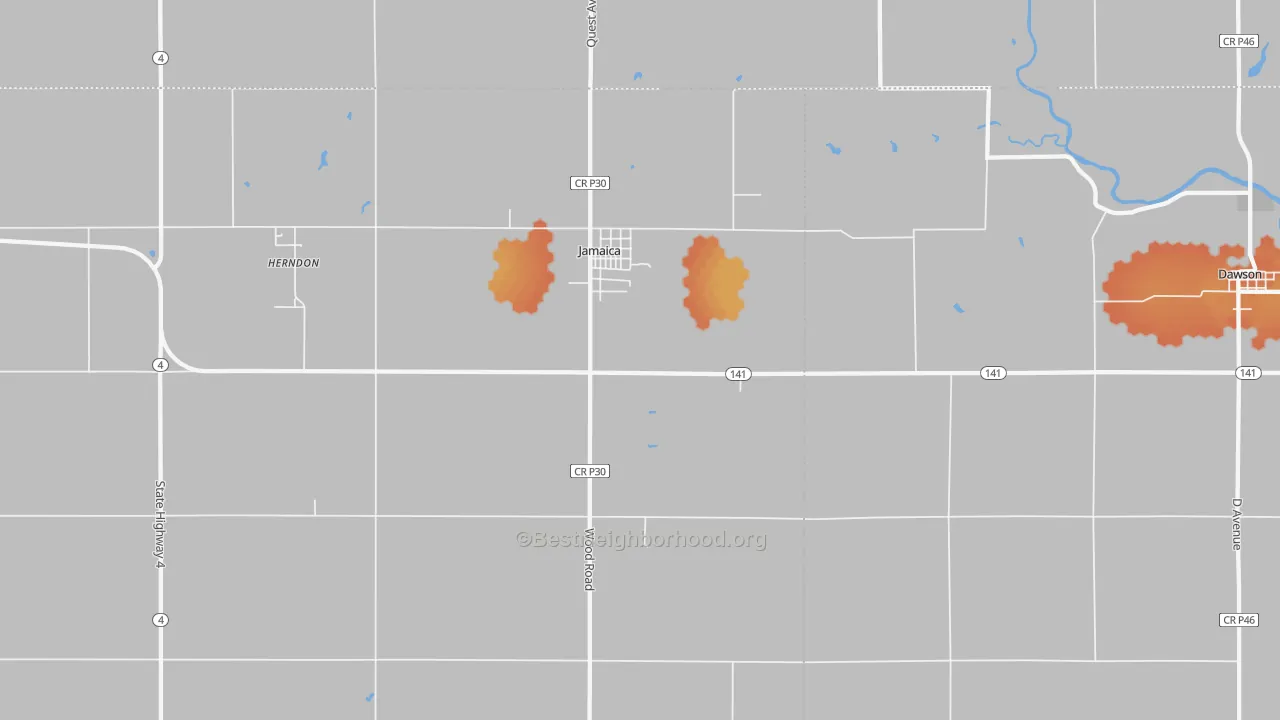 Bike Grade map of Jamaica, IA
