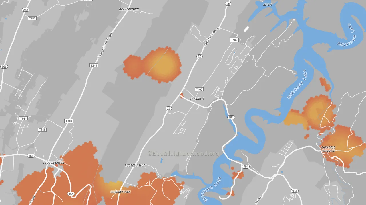 Bike Grade map of James Creek, PA