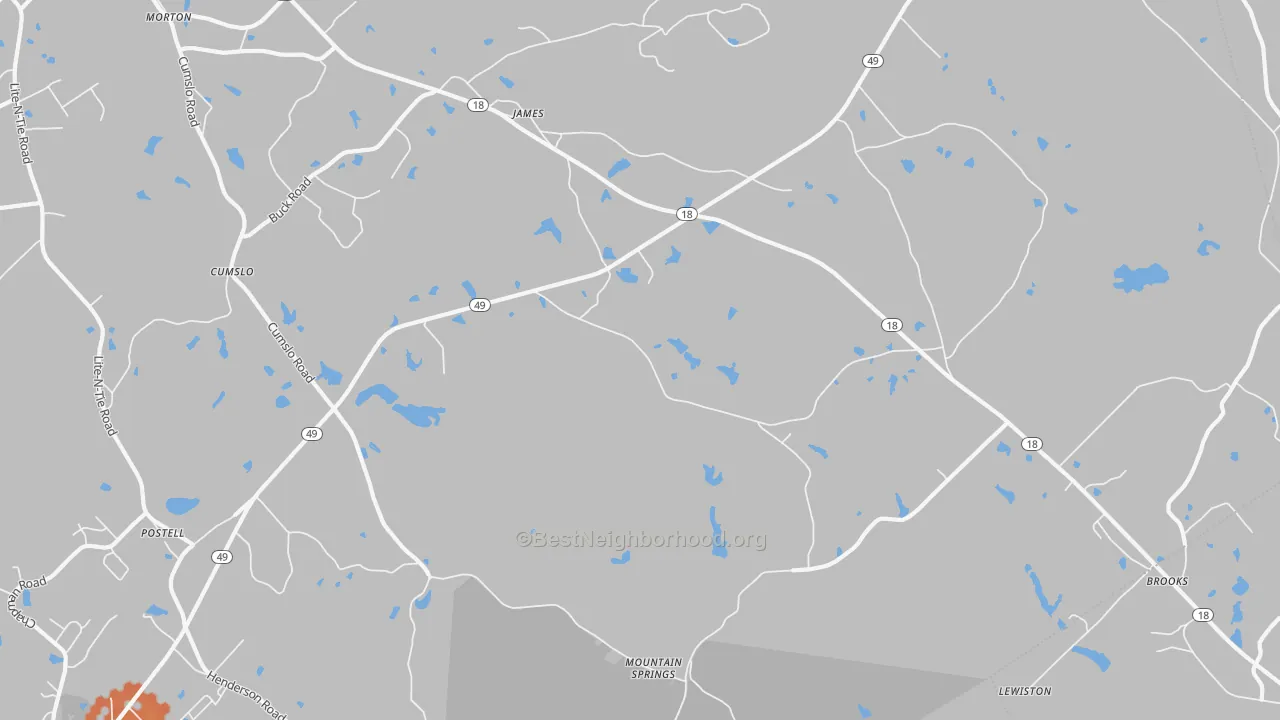 Bike Grade map of James, GA
