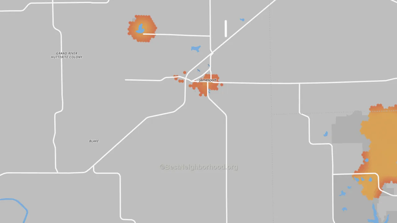 Bike Grade map of Jamesport, MO