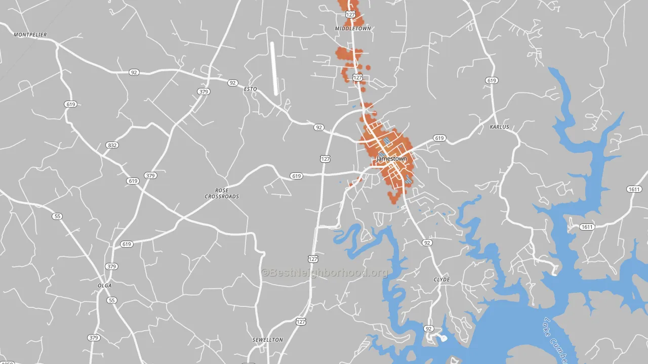 Bike Grade map of Jamestown, KY