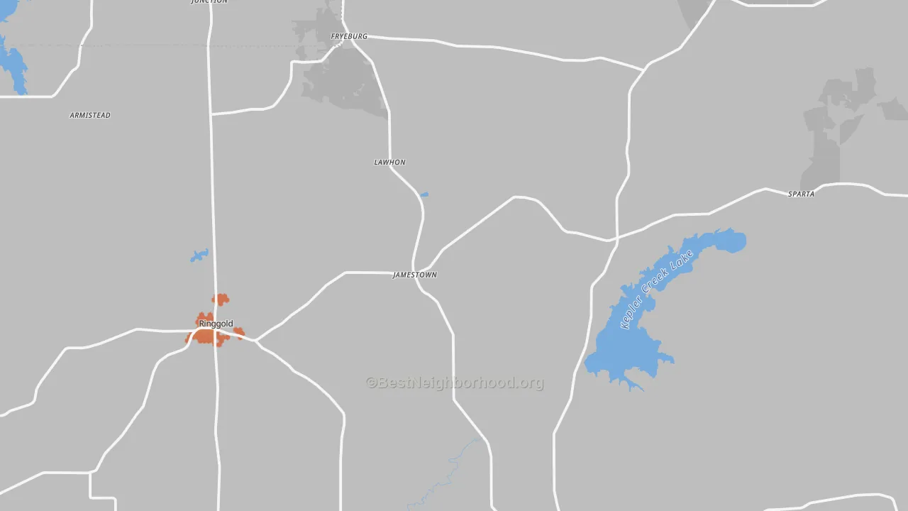 Bike Grade map of Jamestown, LA
