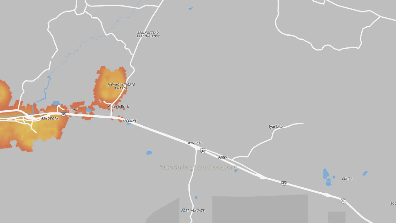 Bike Grade map of Jamestown, NM