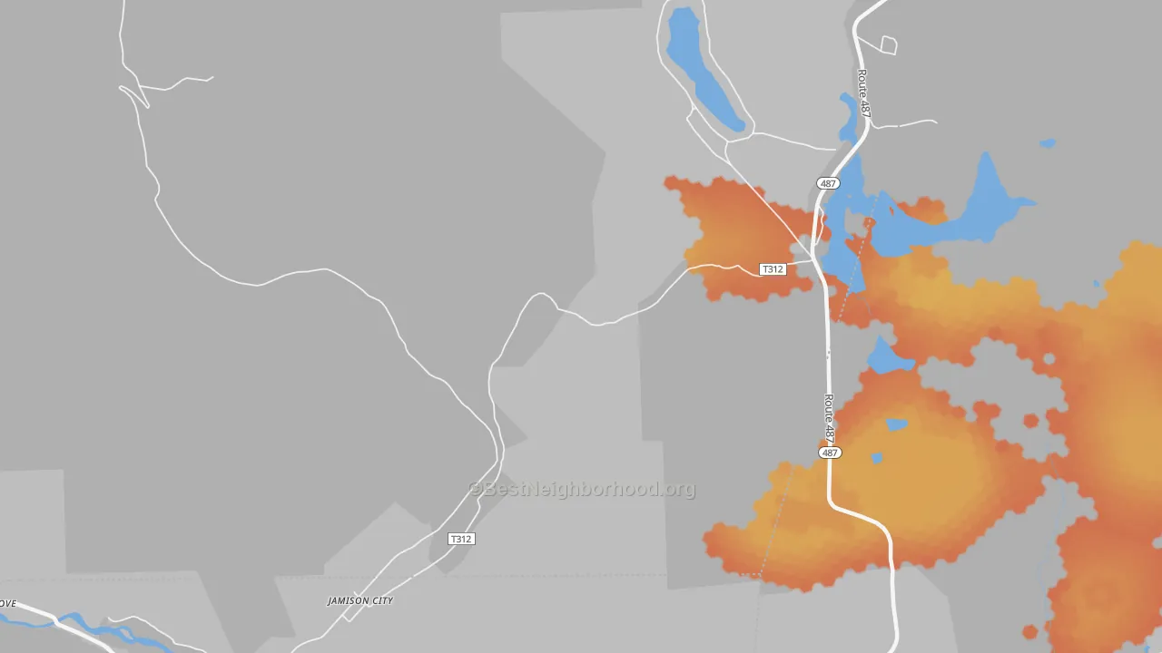Bike Grade map of Jamison City, PA