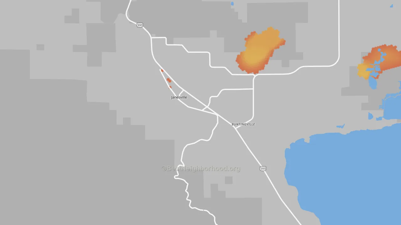Bike Grade map of Janesville, CA