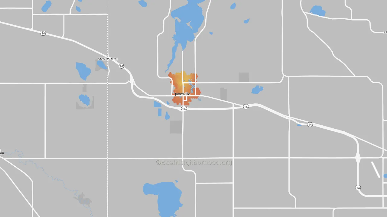 Bike Grade map of Janesville, MN