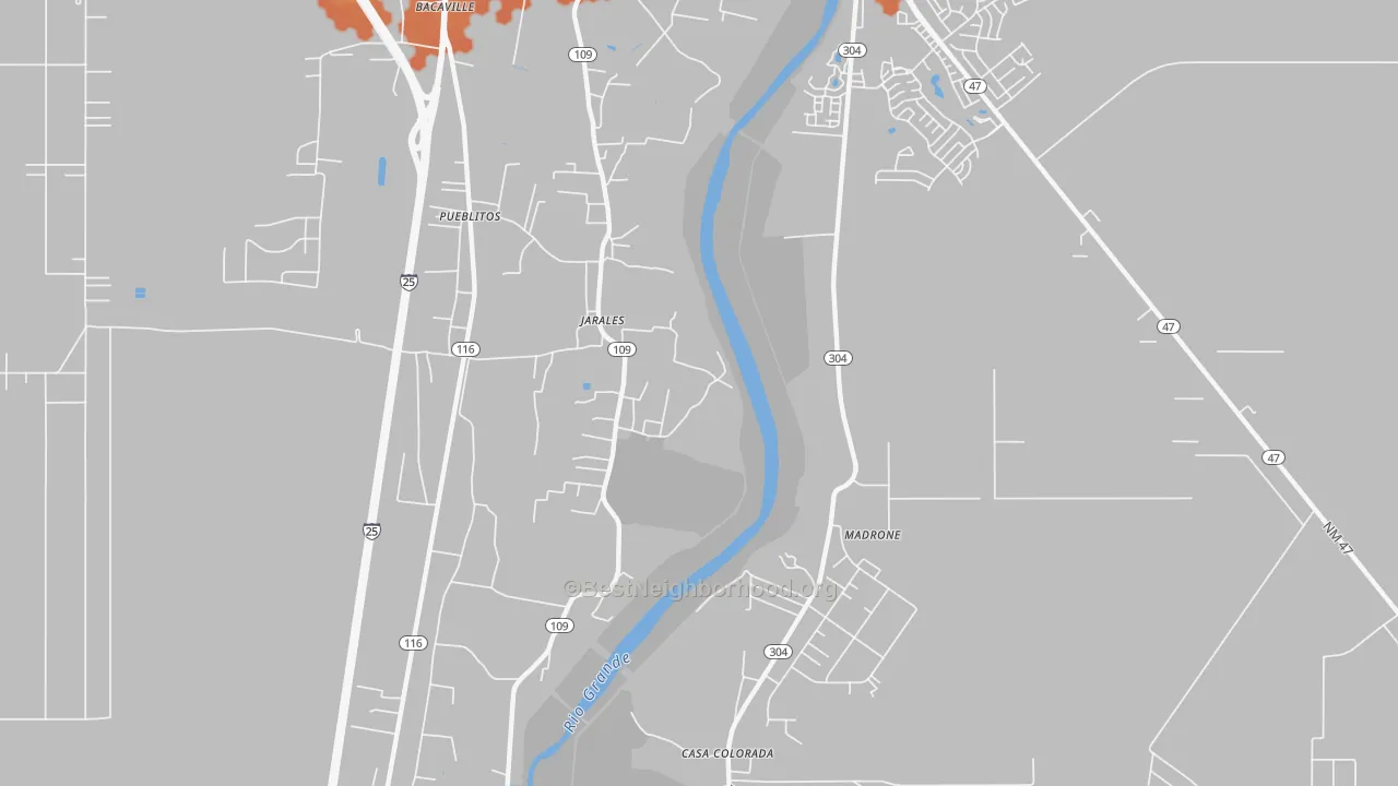 Bike Grade map of Jarales, NM