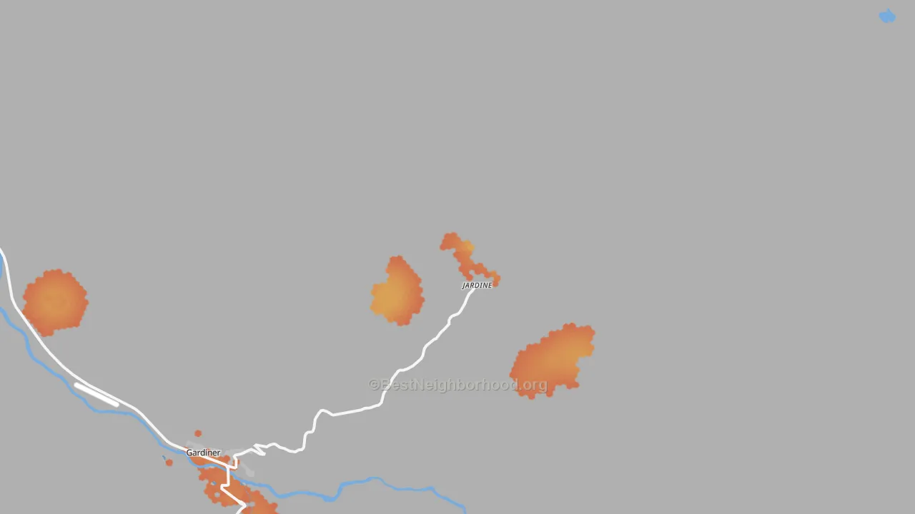 Bike Grade map of Jardine, MT