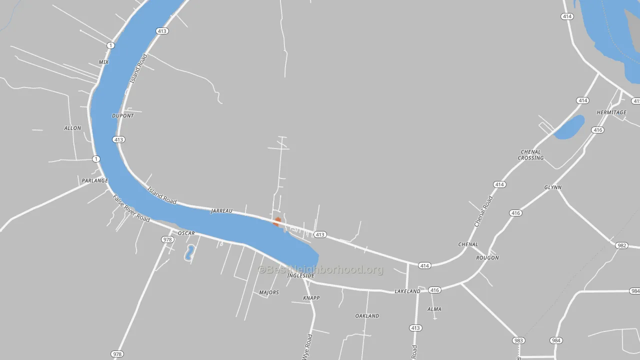 Bike Grade map of Jarreau, LA