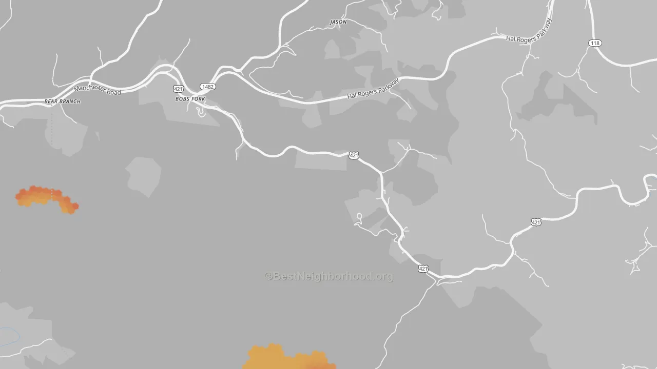 Bike Grade map of Jason, KY