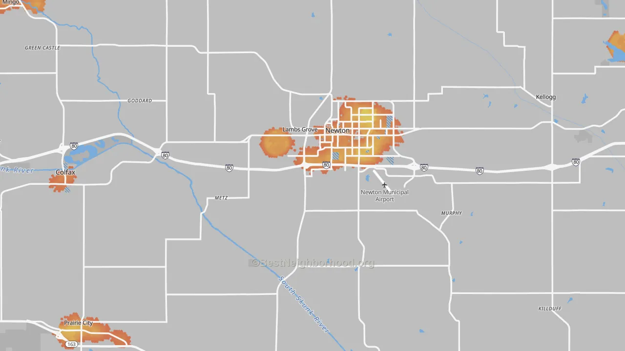 Bike Grade map of Jasper County, IA