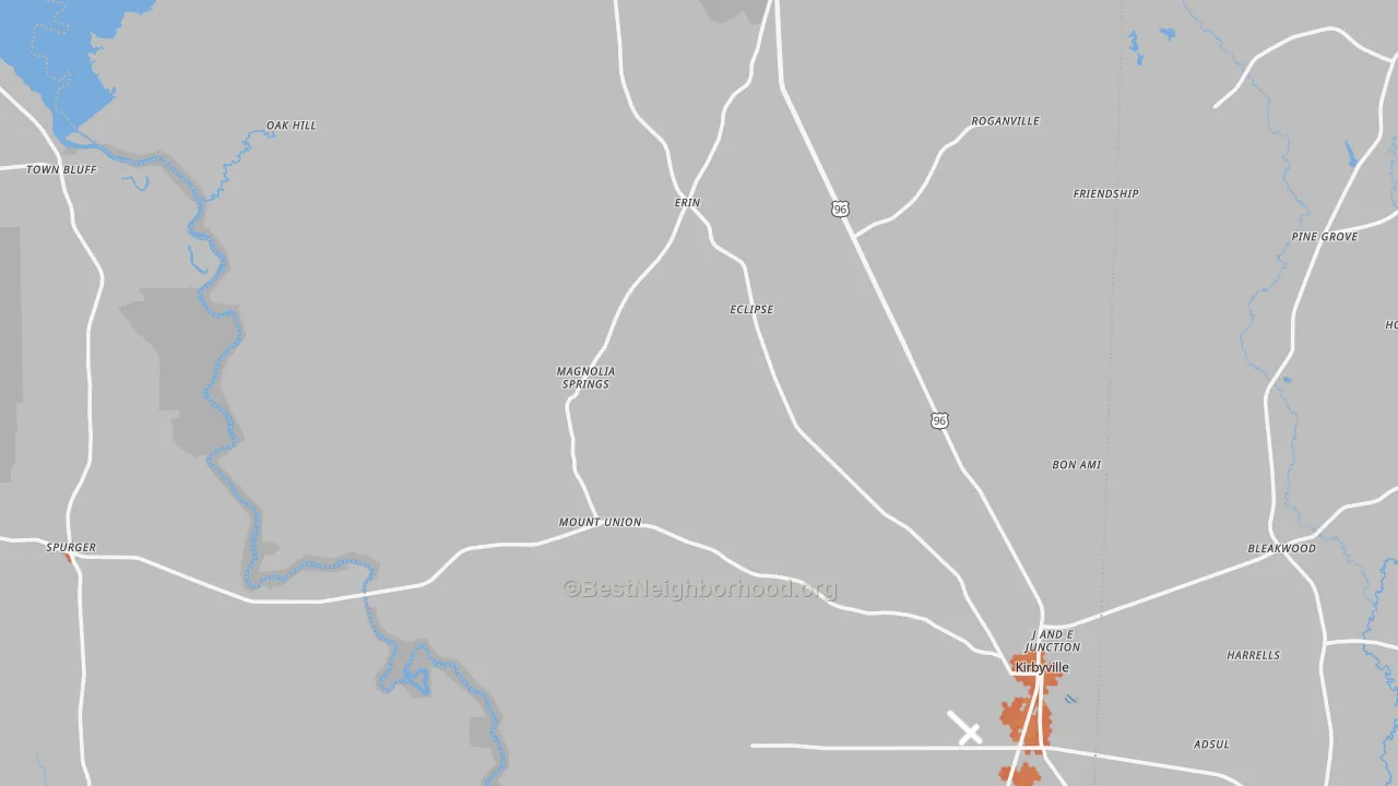 Bike Grade map of Jasper County, TX