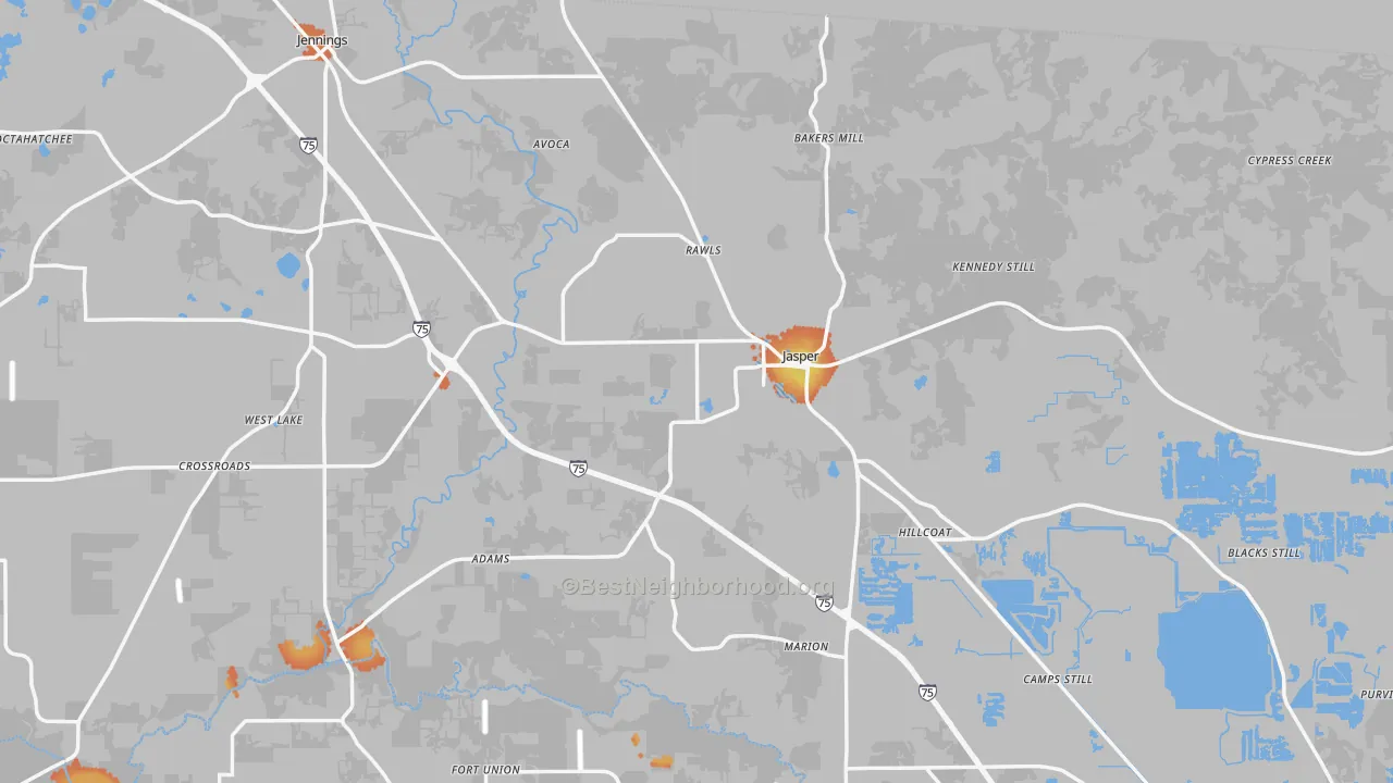Bike Grade map of Jasper, FL