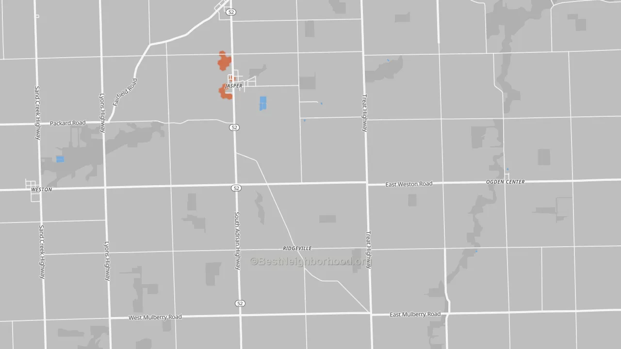 Bike Grade map of Jasper, MI