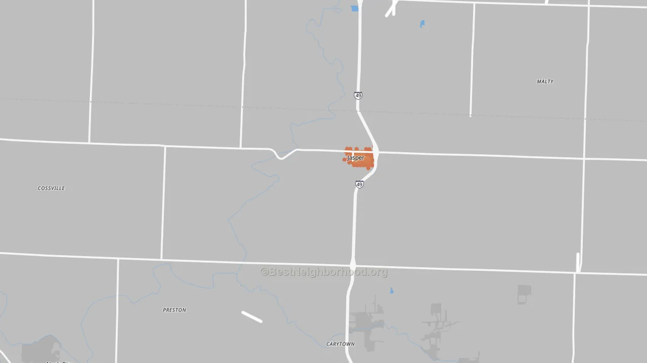 Bike Grade map of Jasper, MO