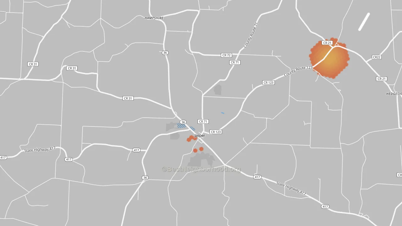 Bike Grade map of Jasper, NY