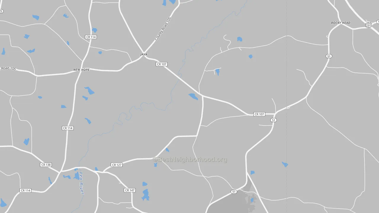 Bike Grade map of Java, AL
