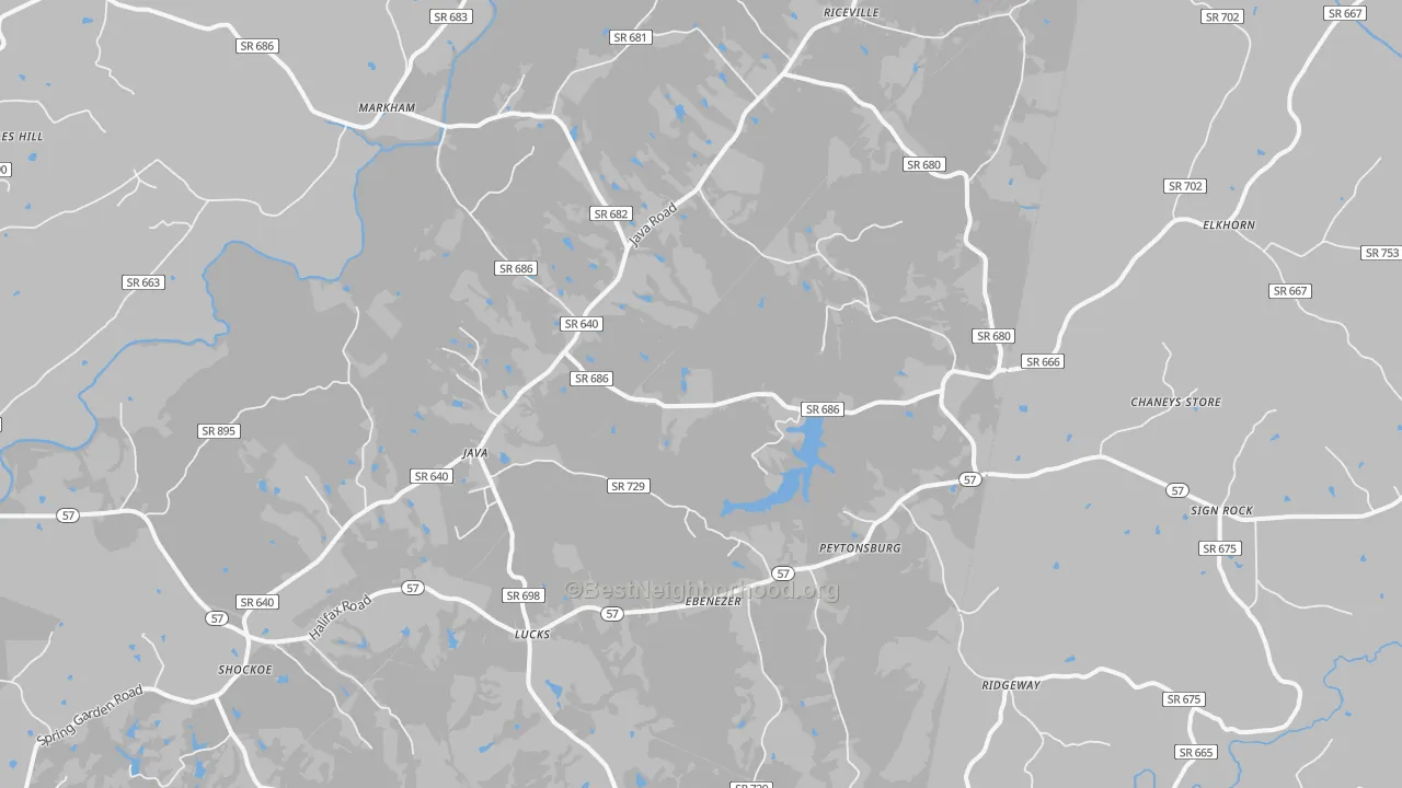 Bike Grade map of Java, VA