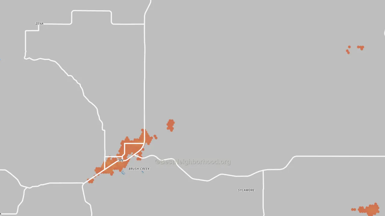 Bike Grade map of Jay, OK