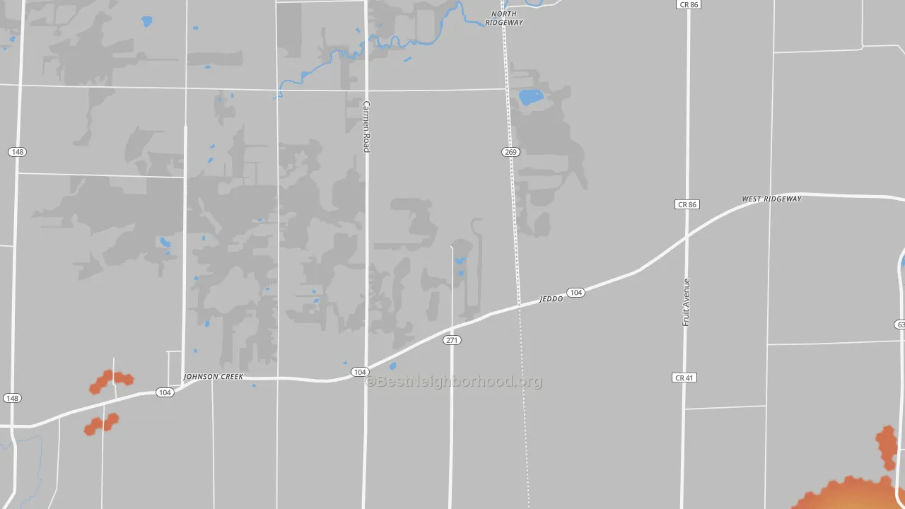 Bike Grade map of Jeddo, NY