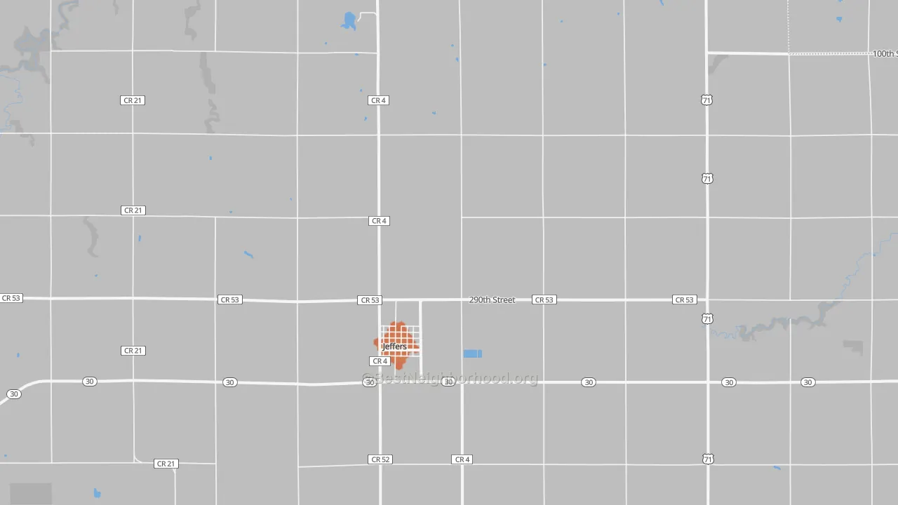 Bike Grade map of Jeffers, MN