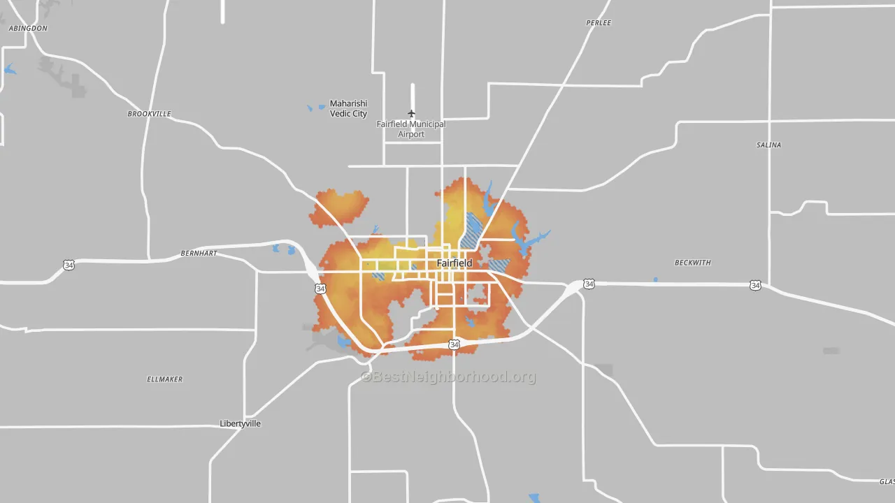 Bike Grade map of Jefferson County, IA