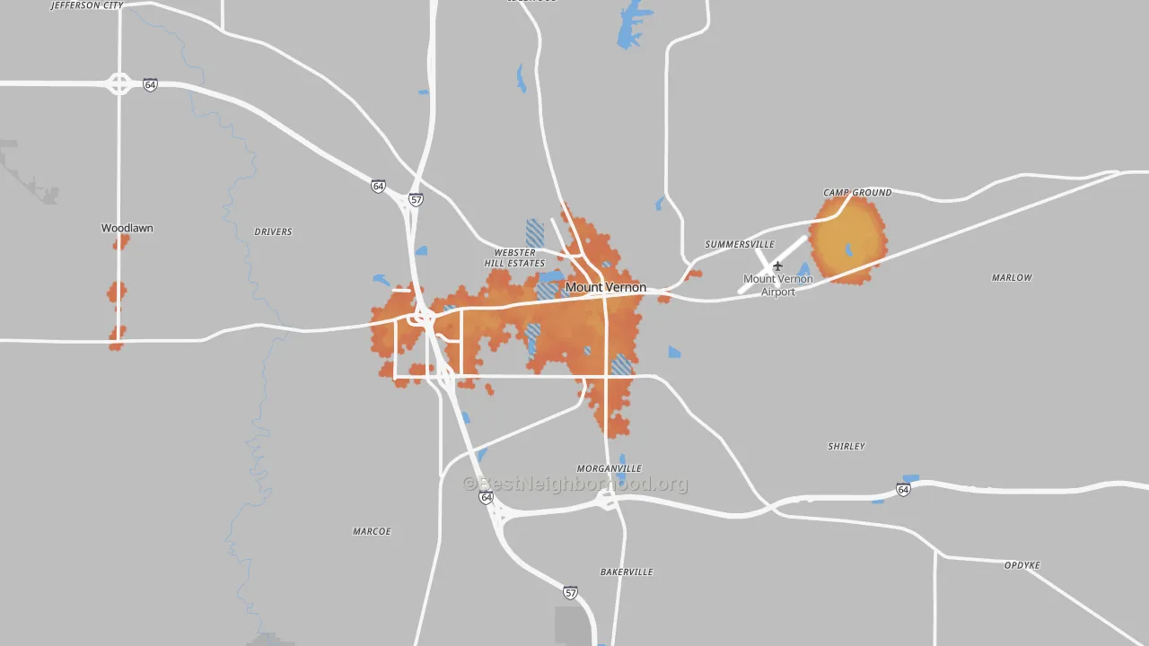 Bike Grade map of Jefferson County, IL