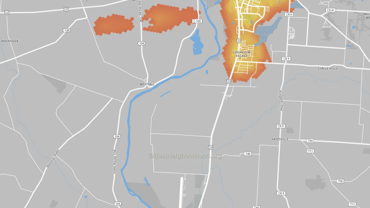 Bike Grade map of Jefferson Estates, OH