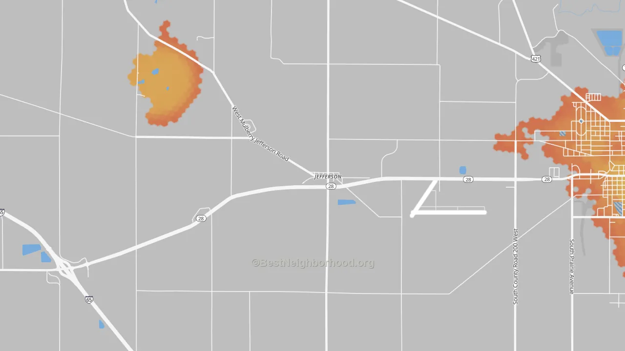 Bike Grade map of Jefferson, IN