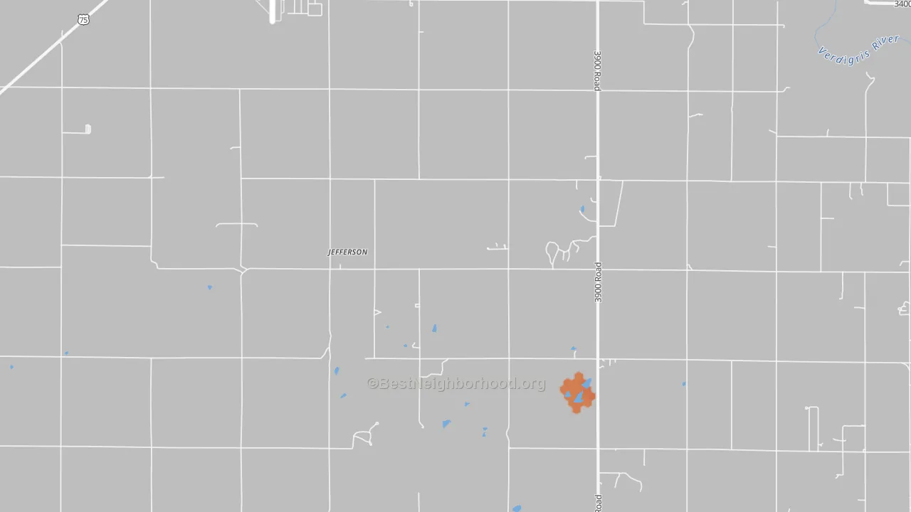 Bike Grade map of Jefferson, KS