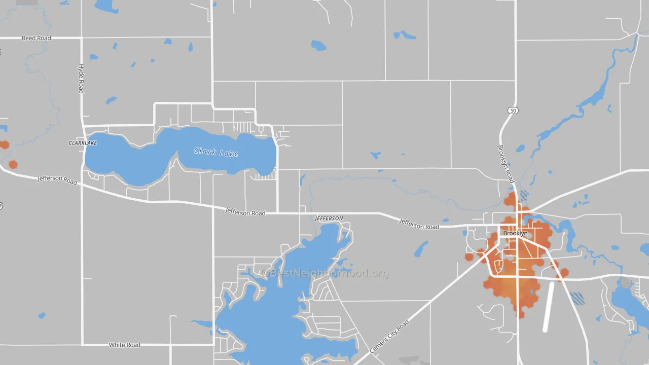 Bike Grade map of Jefferson, MI
